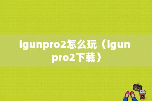 igunpro2怎么玩（igun pro2下载）